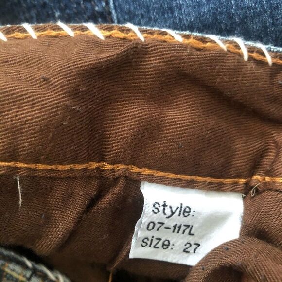 Do Denim Blue Jeans with metal buttons  detail around pockets size 27 - Picture 10 of 11